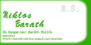 miklos barath business card